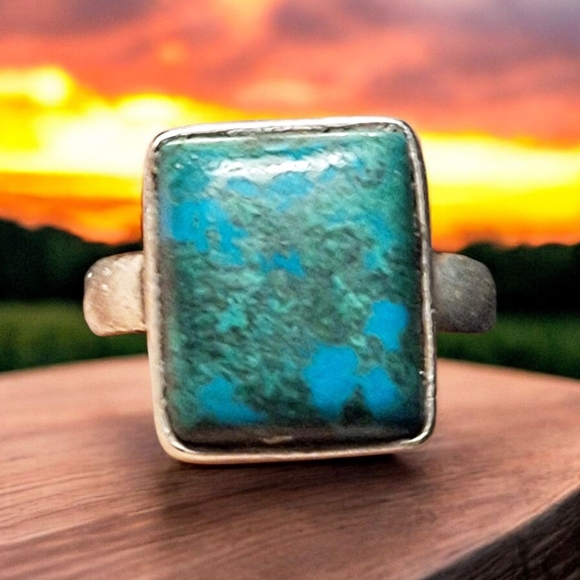 Chrysocolla Sterling Silver Ring 5! - Picture 11 of 13